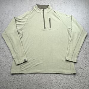 Free Fly Pullover Mens Small Sage Green Bamboo Flex Quarter Zip Chest Pocket